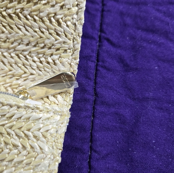 NWOT CHRISTIAN DIOR BEAUTY RAFFIA TROUSSE WICKER POUCH - Picture 4 of 6